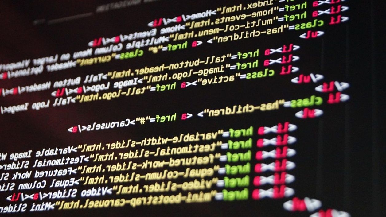 Website source code displayed on a screen